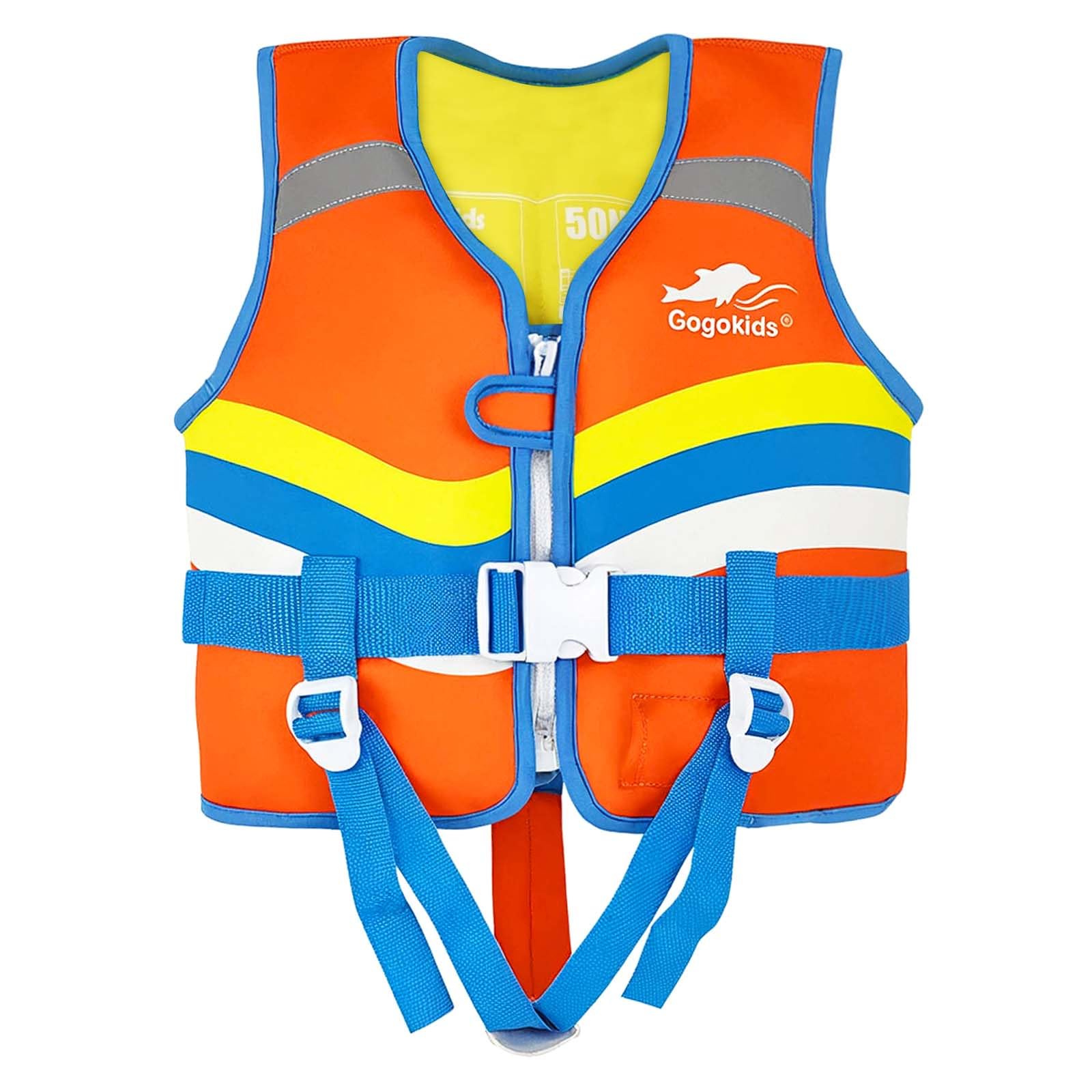 Gogokids Chaleco de Natación para Niños, Chaleco de Natación para Niños Pequeños para Aprender a Nadar, Chaleco de Entrenamiento para Niños con Cinturón de Seguridad Ajustable para 2-6 Años