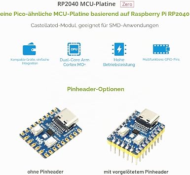 LUCKFOX RP2040-Zero Mini Development Board Compact Microcontroller Development Board Support C/C++/Python Development