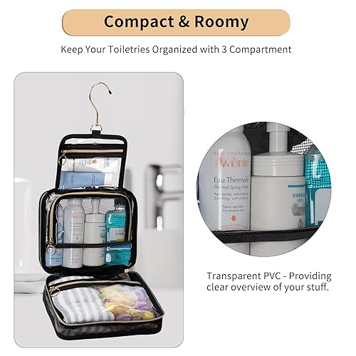 Miniatura 4 de CUBETASTIC Neceser de viaje, bolsa de maquillaje para mujer, bolsa de viaje portátil resistente al agua pequeña para artículos de tocador y