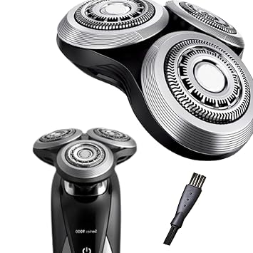 SH90 Replacement Rotary Heads for Philipss Norelcos Shavers Series 9000 New Version of Metal Wheel Buckle and Upgrade Double Layer Precision Blades 1-Pack