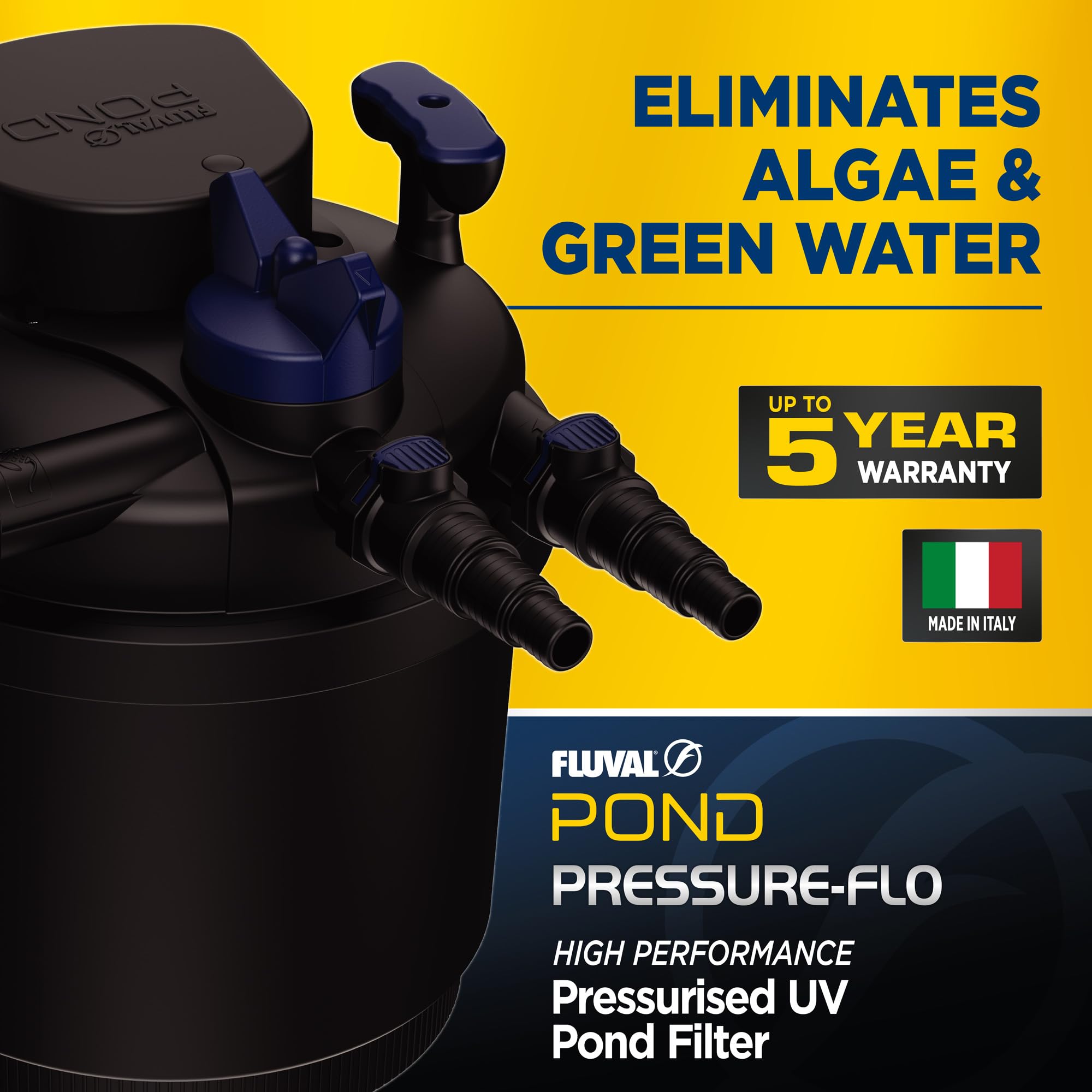 Fluval Filtro de Estanque Pressure-FLO 1200 de Alto Rendimiento