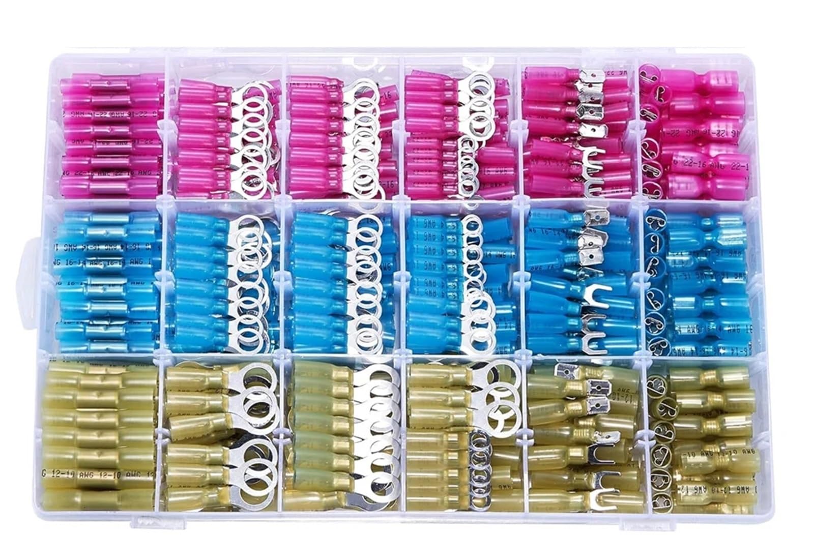 Schrumpfverbinder 620-teiliges Set mit Schrumpfkabelverbindern, elektrische Steckverbinder, wasserdichte Klemmen, Stoßverbinder