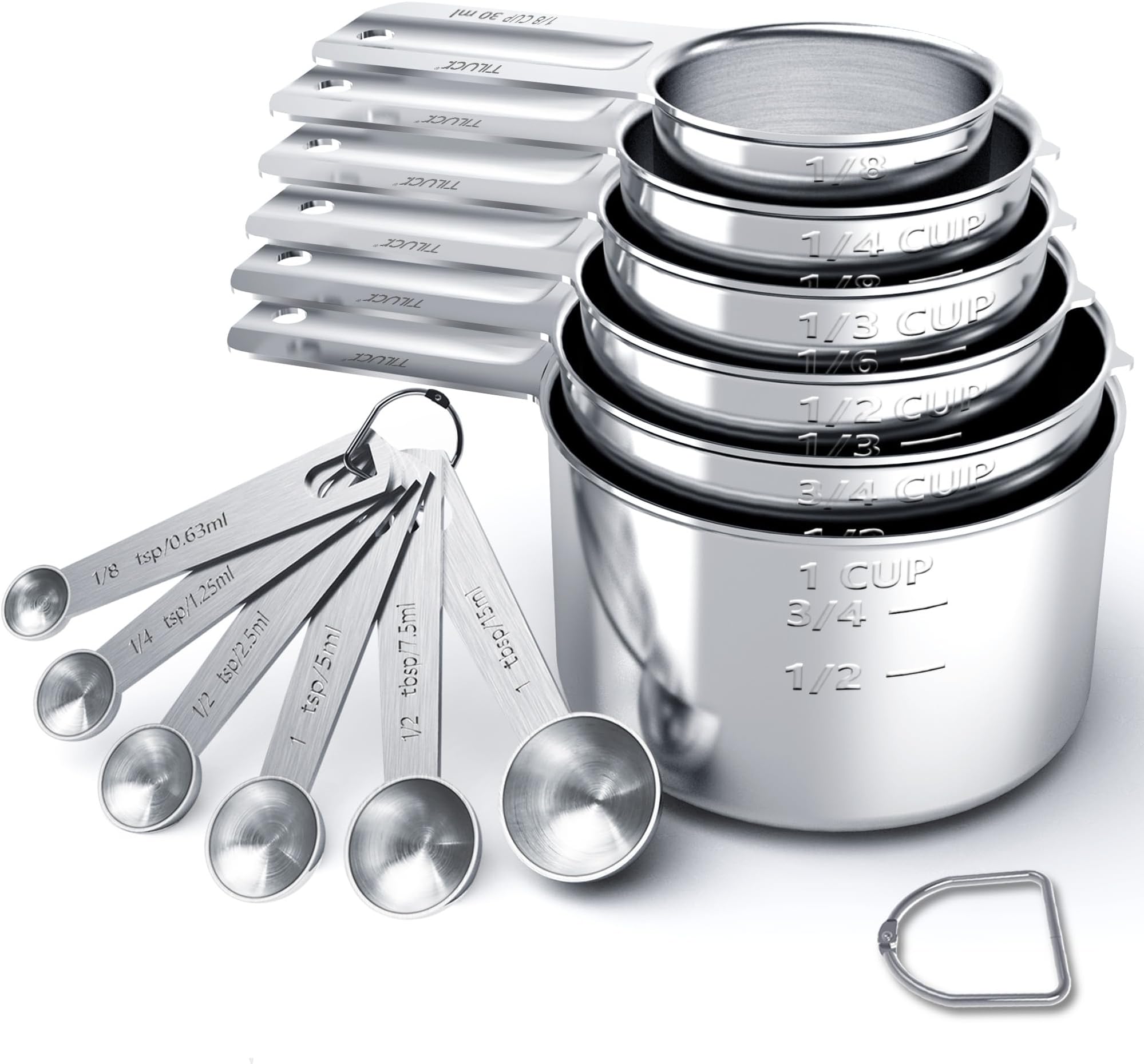 TILUCK Stainless Steel Measuring Cups & Spoons Set, Cups and Spoons,Kitchen Gadgets for Cooking & Baking (12)