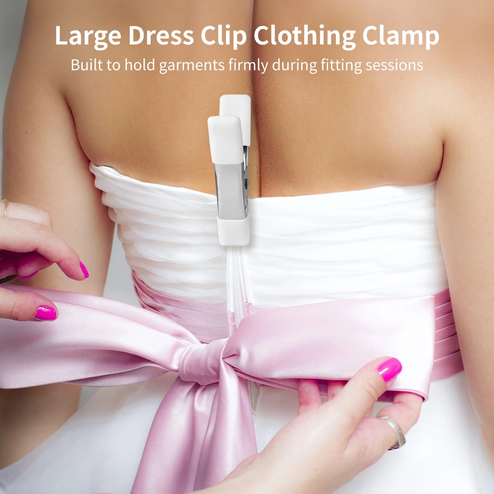 8 STK. Kleidungsclips, Stoffklammern für die Anprobe an Brautkleid, Schneiderpuppe und Mannequin, Feste Metallklemmen mit starker Feder für Hochzeitsfotografen, Modedesigner, Schneider
