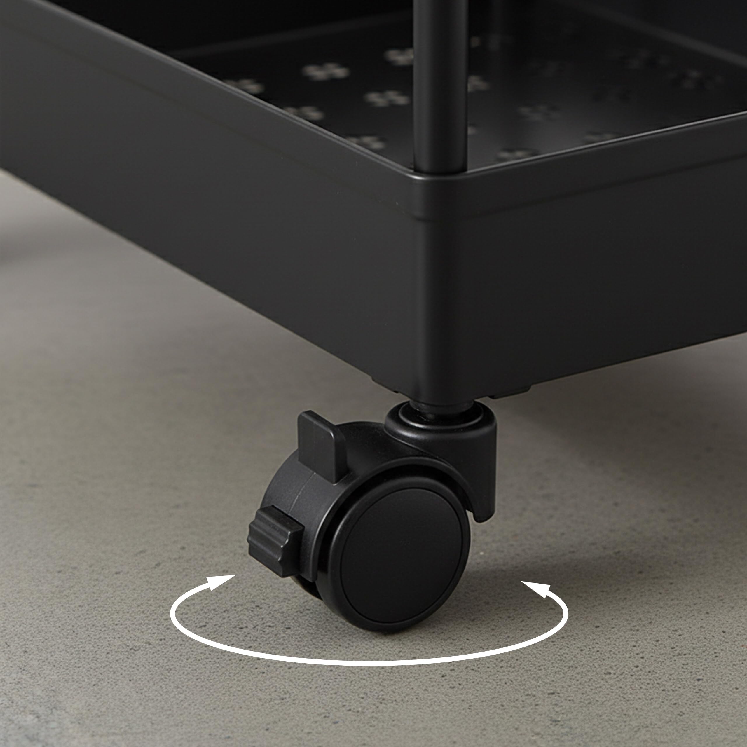Carrello Relaxdays, 3 Ripiani, Carrello di Servizio, Carrello da Cucina, HLP: 62,5x40x22 cm, Nero