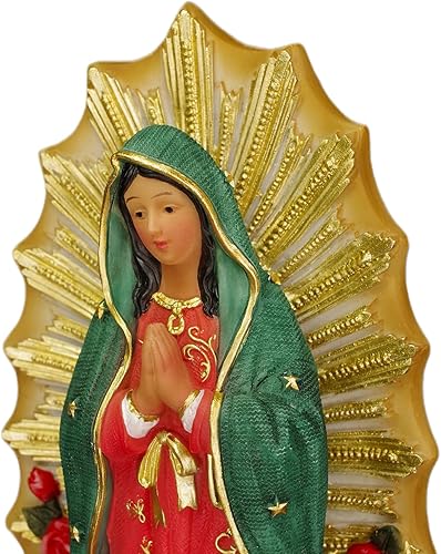 Miniatura 2 de Estatuas de Virgen de Guadalupe de 10 pulgadas, estatua de Virgen María de Guadalupe, estatua grande de resina de Virgencita María