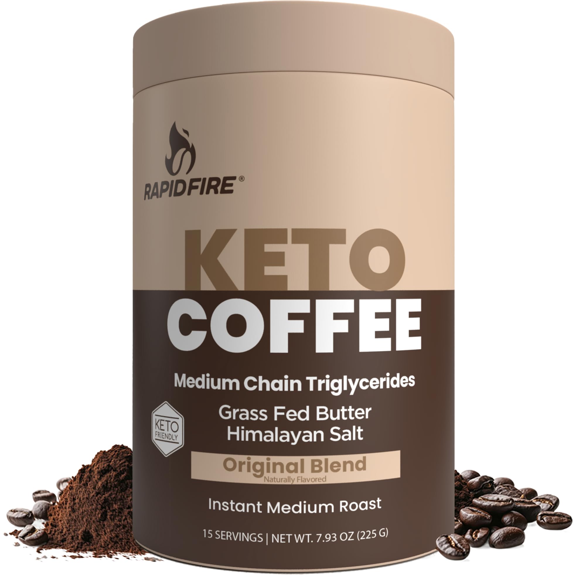Fuego rápido - Café Ketogénico Café Instantáneo En Polvo Original - 7.93 oz.