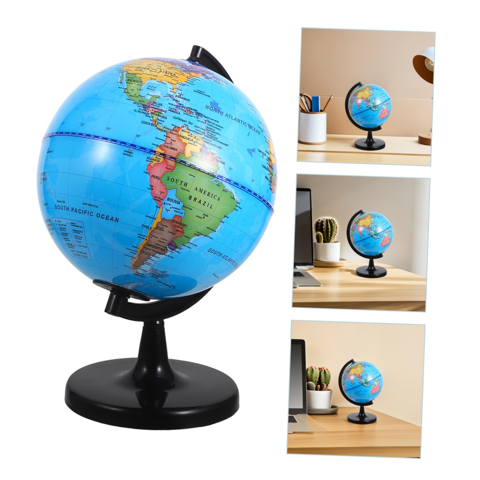 Housoutil Mappamondo Educativo Interattivo con Base Stabile in Plastica per Ragazzo Ragazza Mappa Geografica Mondiale per L'apprendimento a Casa in Ambienti Educativi