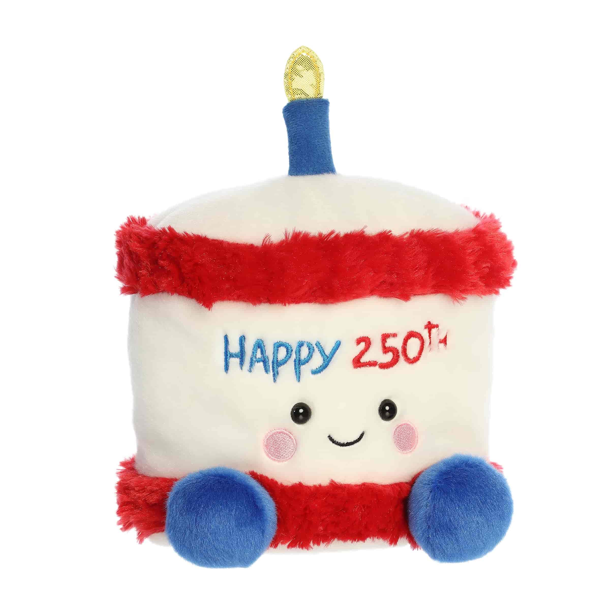 Aurora® Adorable Palm Pals™ - Peluche America B'Day Cake™ in edizione limitata, personaggi divertenti ora in grandi dimensioni, perfetto per decorare stanze e regali di compleanno, 17,8 cm
