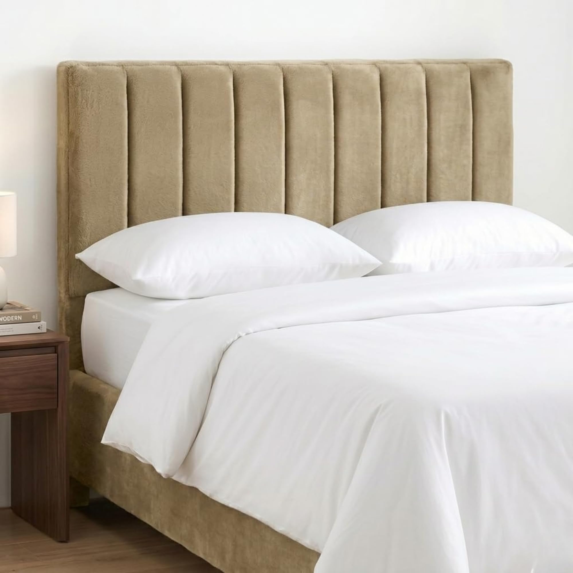 BEDELUNA Headboards for Bed - 24” 9vp Plush Fabric Headboard - Elegant Divan Bed Thick Padding Bed Headboards, Luxury Bedroom & Hotel Furniture