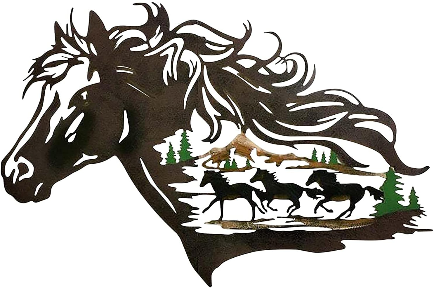 ArtsyCase Handmade Metal Western Horse Shadow, Metal Horse