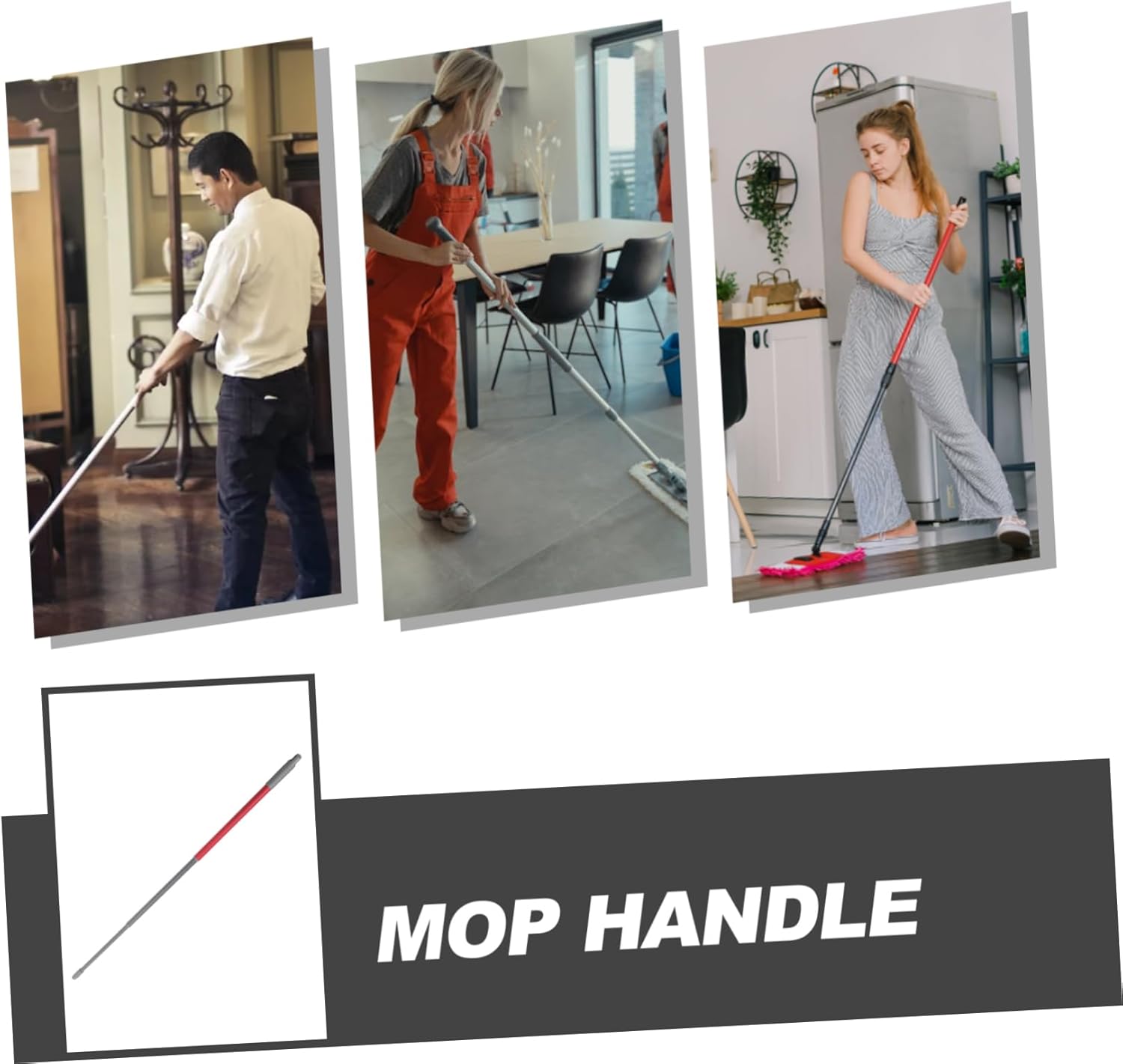 Vaguelly Telescopic Mop Rod Replacement for Microfiber Mop Handle Extension Pole Only