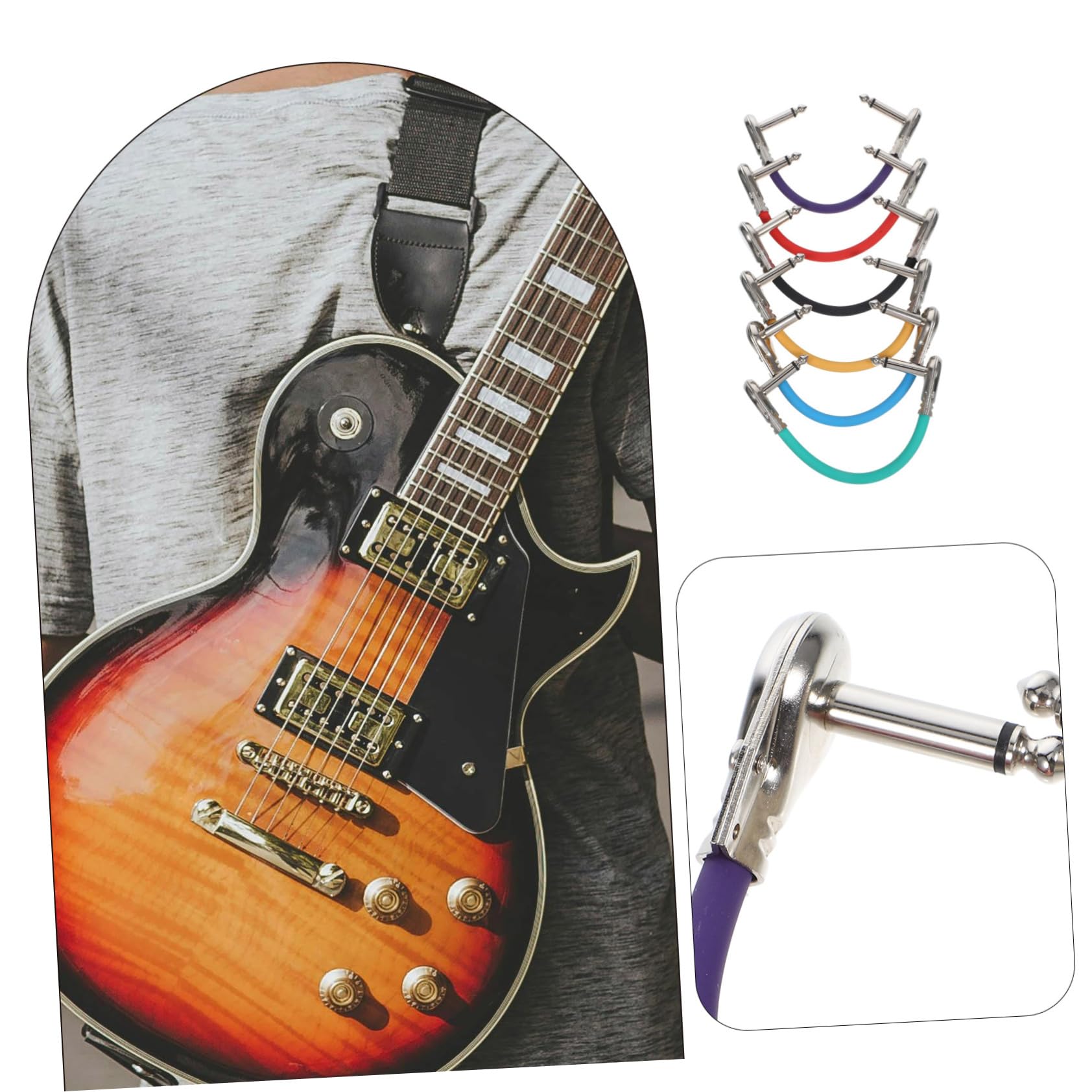 UPKOCH 6stücke Teiliges Gitarreninstrumentenkabel Verbindungskabel Für Effektpedale Geräuschloses Patchkabel Für Musikinstrumente Flaches Design Für Einfache Handhabung Und Optimalen