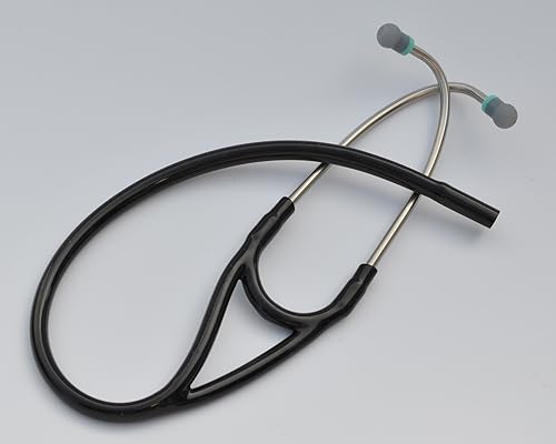 Miniatura 3 de Cables de repuesto (binaurales de lumen doble). Se ajustan a TODAS las marcas líderes de estetoscopios cardiológicos T72 de una cabeza, Negro
