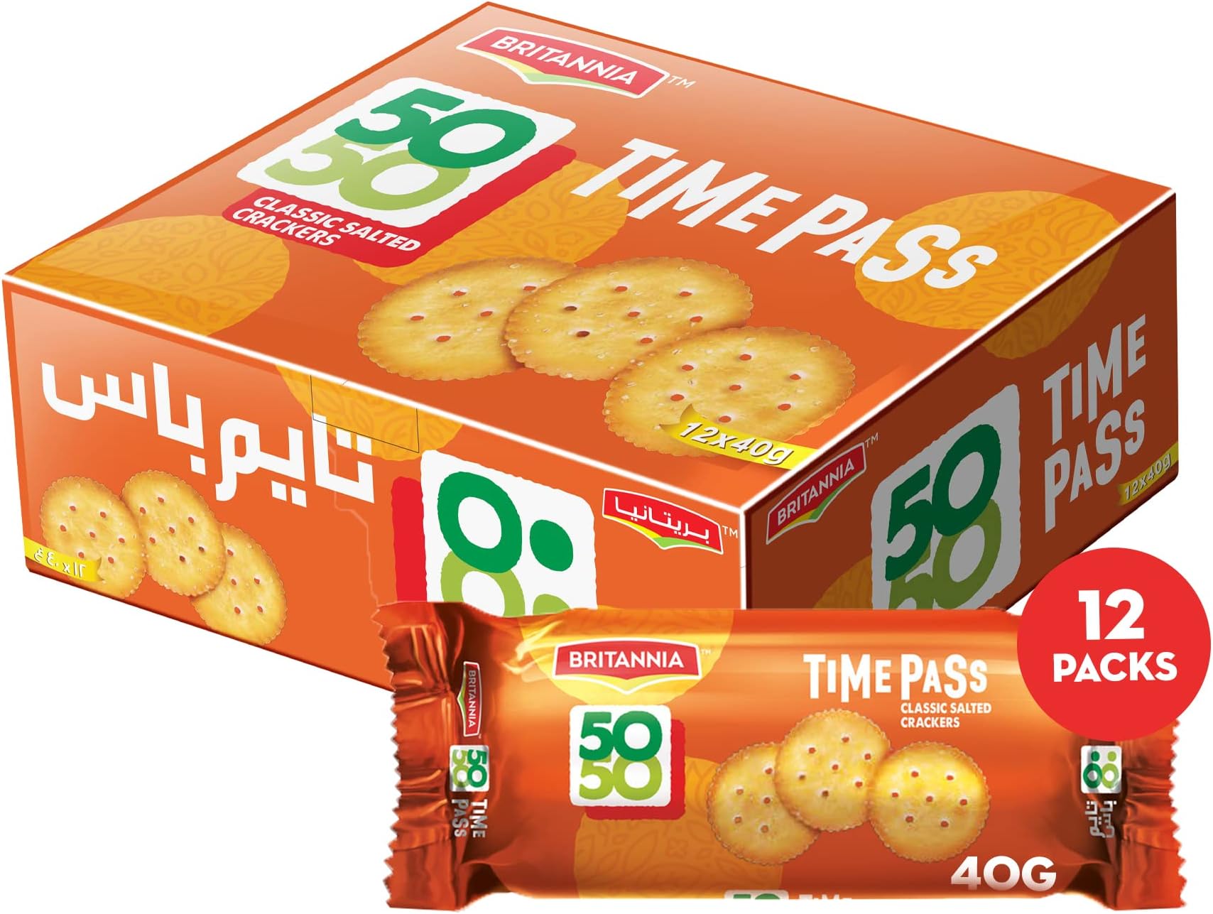 50 50 Time Pass Biscuits, 40g