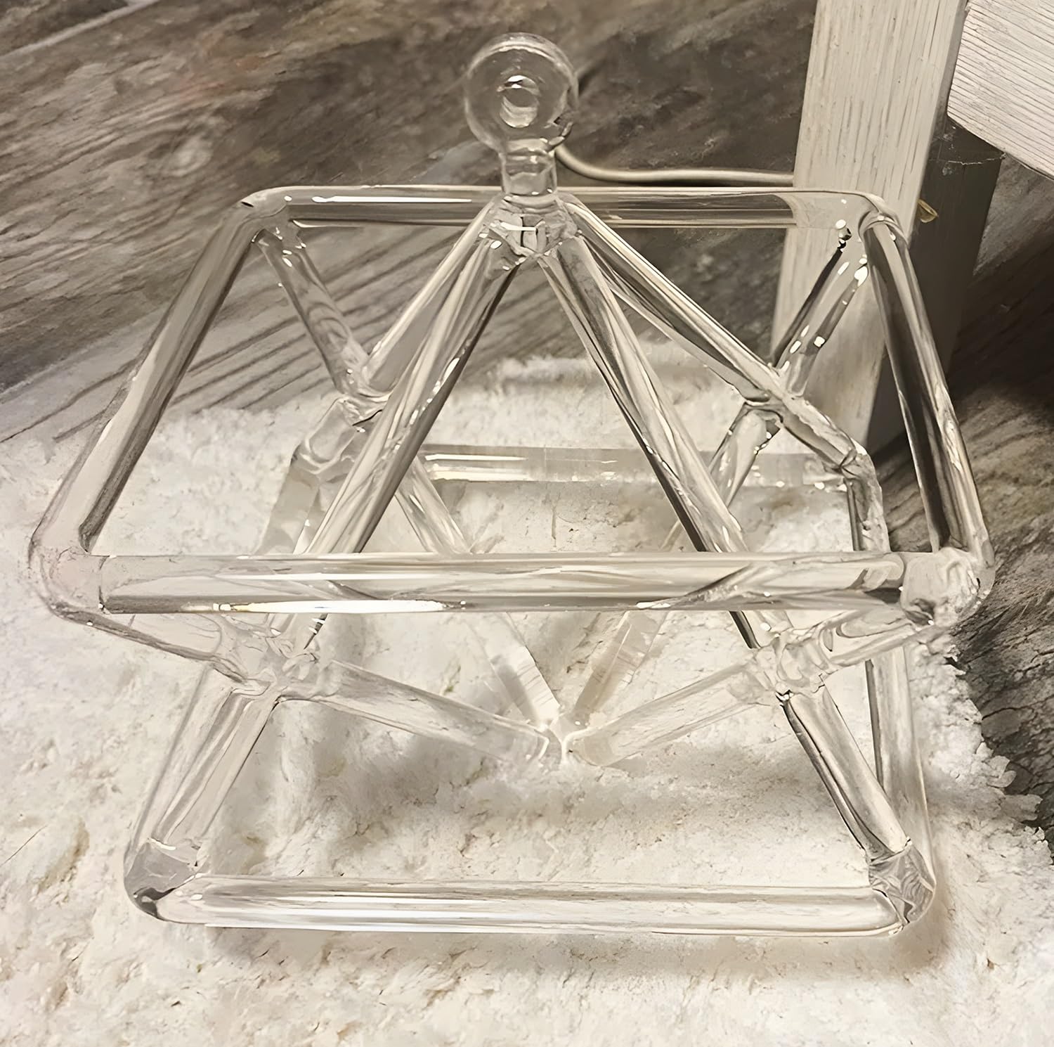 Pirámide Cantante De Cristal De Cuarzo Transparente Mokaba Merkaba, Instrumento Musical para La Sanación De Chakras, Yoga, Sanación Sonora Y Meditación.,10 Inch
