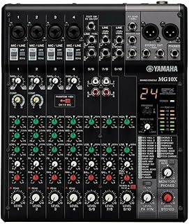 YAMAHA MG10X Analog Audio Mixer (4 XLR + 3 Stereo + Effects without USB), Black Price In India