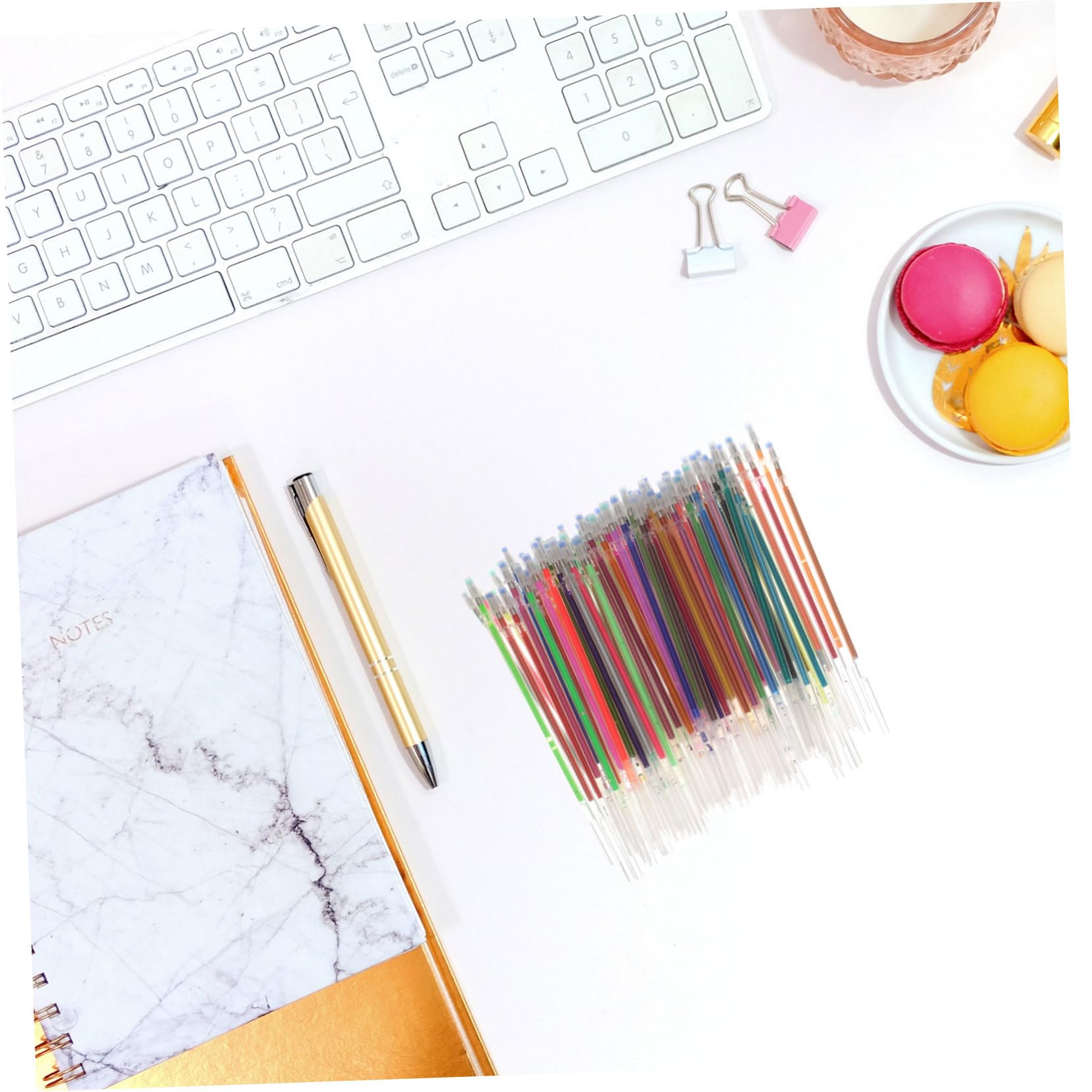 252piezas Recambios De Bolígrafos De Gel De Para Escuela y Oficina Tinta De Recargas De Bolígrafos Versátiles y Sin Fugas