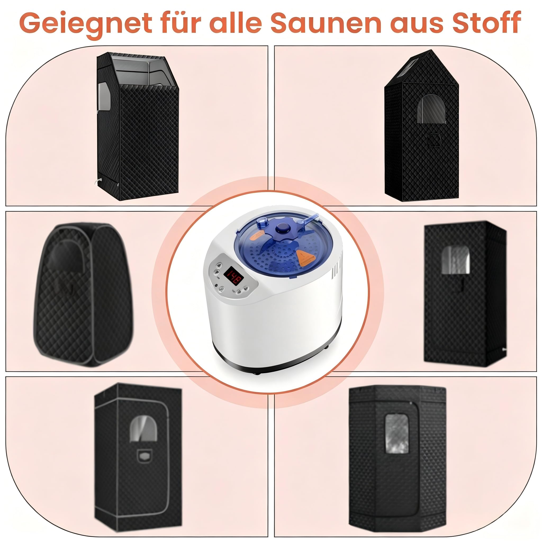 I-THERA-U Sauna a vapore per la casa, 3 l, portatile, per la casa, 1200 W, bagno di vapore, mini sauna mobile con telecomando, timer, 15 livelli di riscaldamento, tazza di vapore, accessori per la