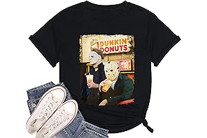 Horror Movies Tshirt Women Scary Killers Shirt Novelty Graphic Halloween Party Tee...