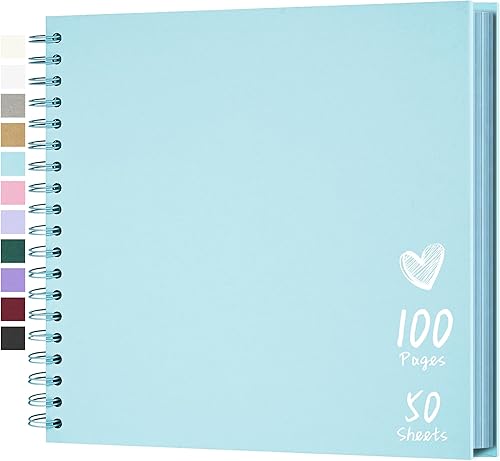 Vista 132 de Álbum de recortes de 8 x 8 pulgadas, álbum de recortes de papel kraft de tapa dura, álbumes de fotos, 40 páginas, perfecto para fotos de 4 x 6 / 5 x