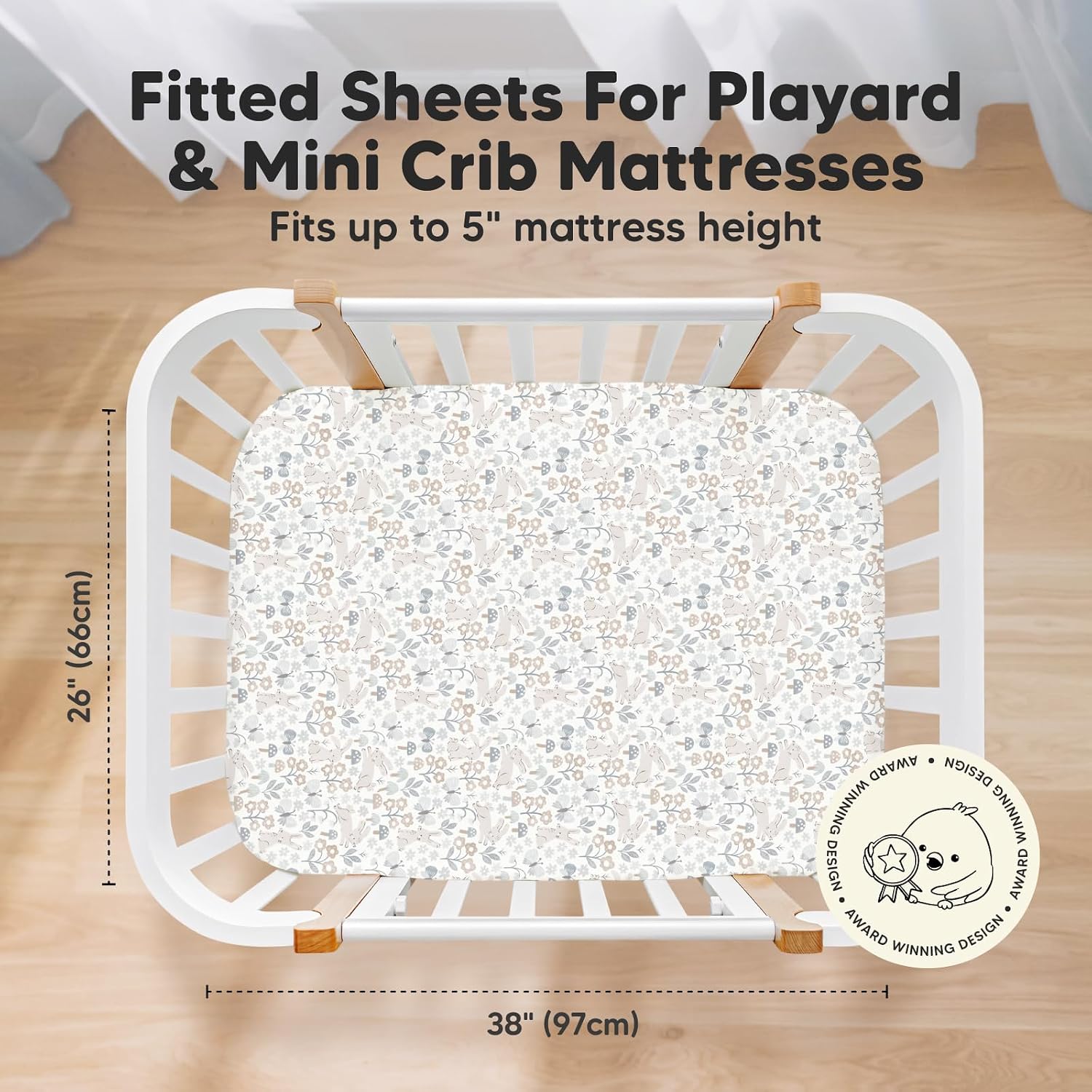 Keababies Pack and Play Sheets Fitted, 2-Pack Mini Crib Sheets and Toddler Pillow with Pillowcase - Fitted Crib Sheet for Pack and Play Mattress - 13X18 Soft Cotton Toddler Pillows for Sleeping