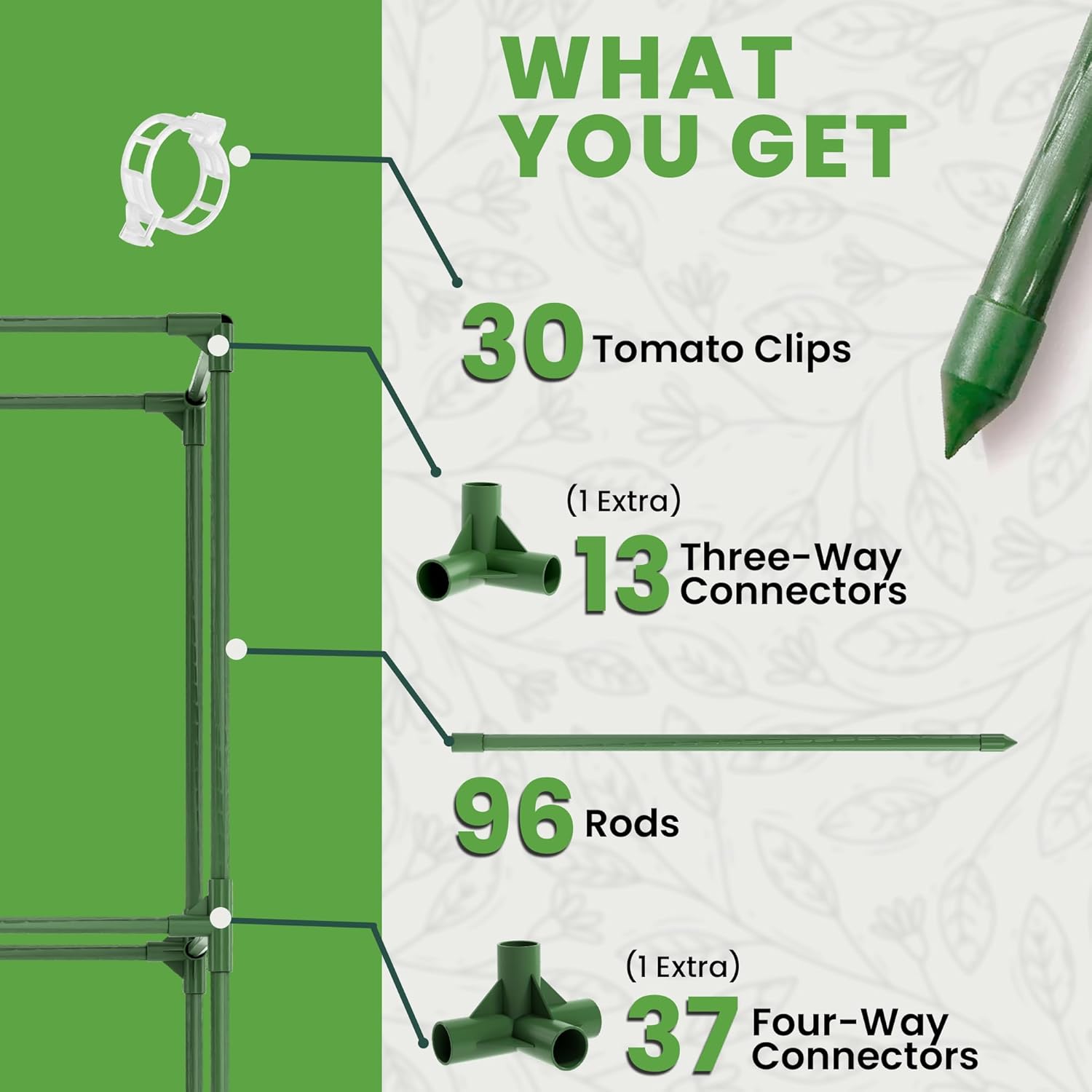 Tomato Cage Square - Large Trellis Stakes and Plant Support Structures for Vegetables and Climbing Plants - Tall Tomato Cages for Garden, Pots, Raised Garden Bed Outdoor Supplies (3 Pack - Up to 58")