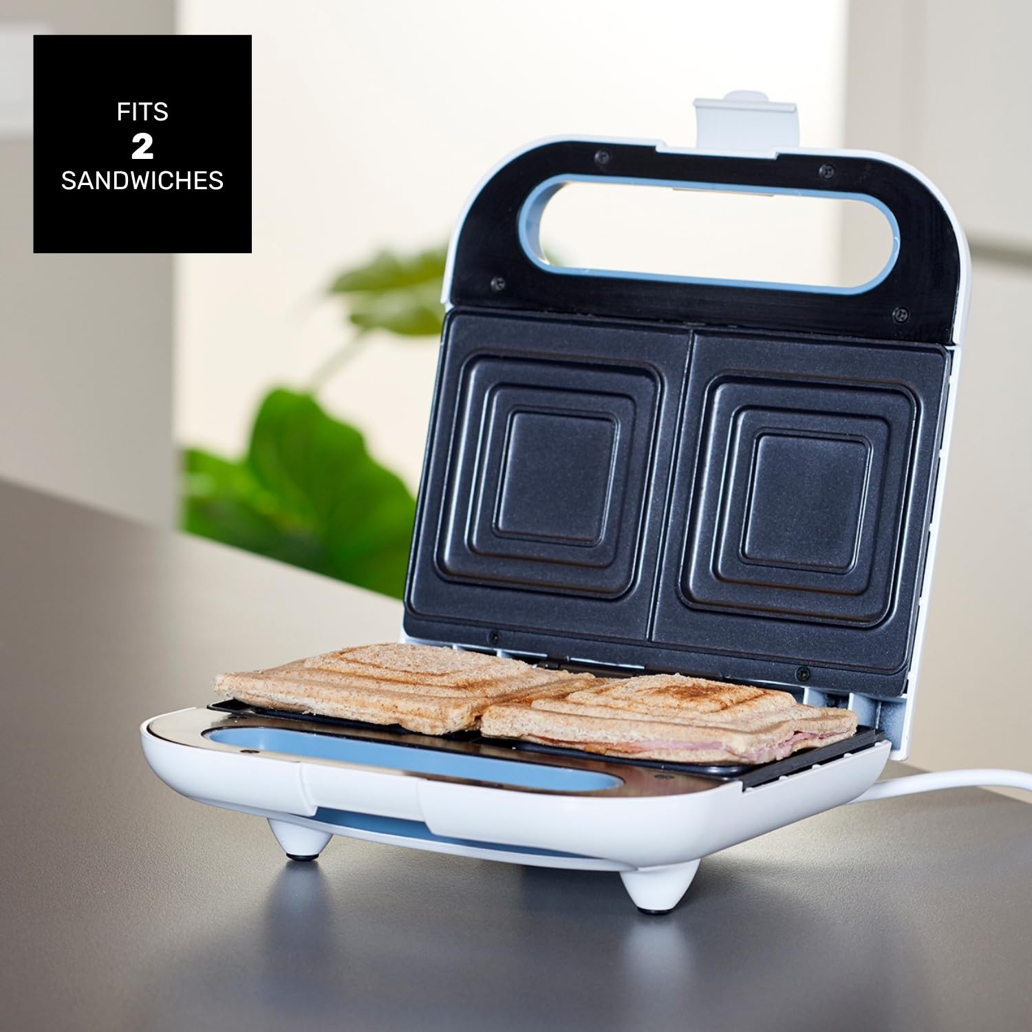 Taurus Mysandwich Elektryczny opiekacz do kanapek, 800 W, 2 kwadratowe płyty do przygotowania 2 kanapek jednocześnie. Idealne uszczelnienie, wskaźniki eksploatacji, nieprzywierające płytki powlekane