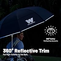 Vista 5 de Weatherman Paraguas – Paraguas de golf de apertura automática – Extra grande de gran tamaño a prueba de viento para bolsa de golf carrito de empuje