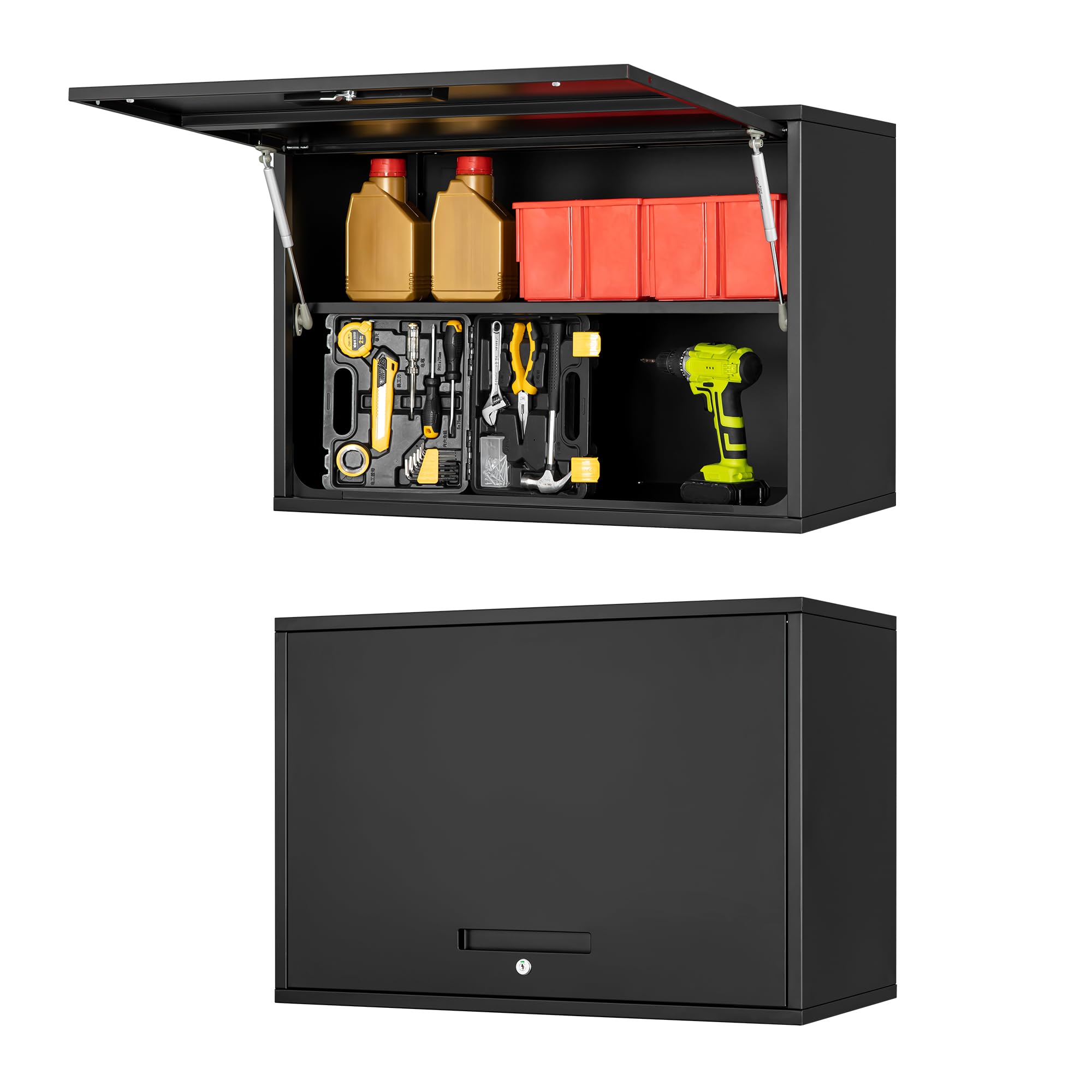 Sightlife Werkstattschrank Hängeschrank Werkzeug-Wandschrank Werkzeugschrank Metall Lochwand Werkzeugwand Stahlschrank Wandregal abschließbar 55x 80 x 40cm(HxB xT)