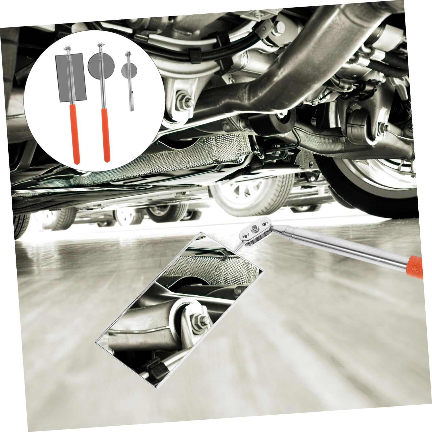 VILLFUL Rotating Telescopic Mirror Inspection Mirror for Mechanic Auto Compact Inspection Tool