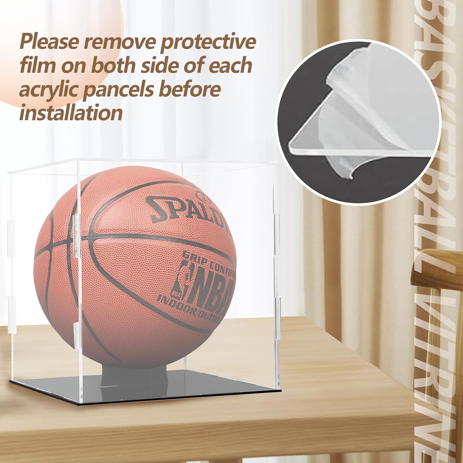 Basketball Display Case,Clear Acrylic Soccer Ball Display Case with Stand,Basketball Case Display Box for Autographed Basketball,Soccer Ball,Volleyball,Collectibles