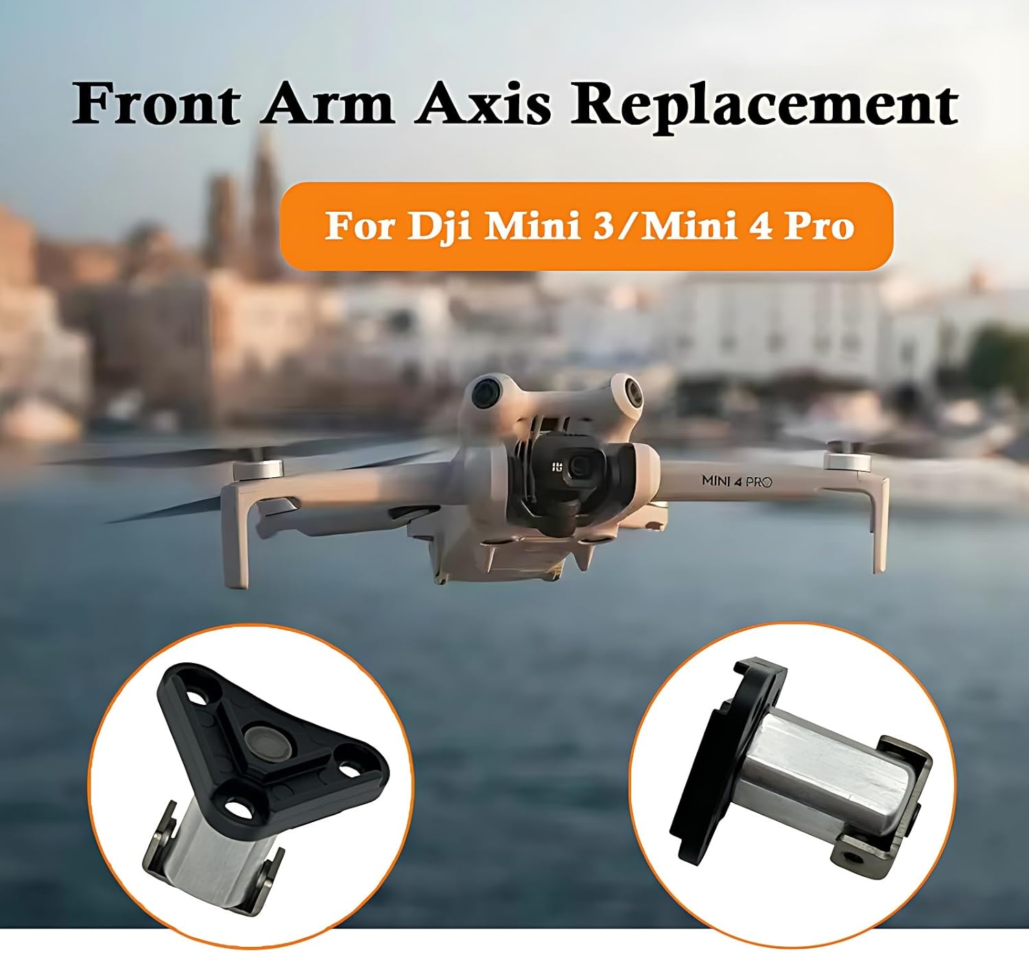 Front Arm Axis Replacement for DJI Mini 5 Pro/Mini 4 Pro/Mini 3 Front Arm Hinge Shaft Screws Repair Parts for DJI Mini 3 Drone Front Arm Replacement Accessories（with Reinforcement Ribs）