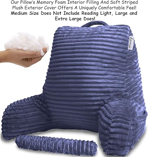 Miniatura 2 de Homie Almohada de lectura con luz de lectura y soporte de muñeca, tiene reposabrazos y soporte de espalda para descansar en cama, descansar, leer,