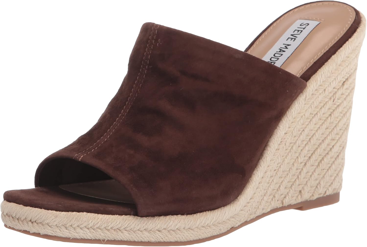 Steve Madden womens Urge Wedge Sandal, Brown Suede, 9.5 US