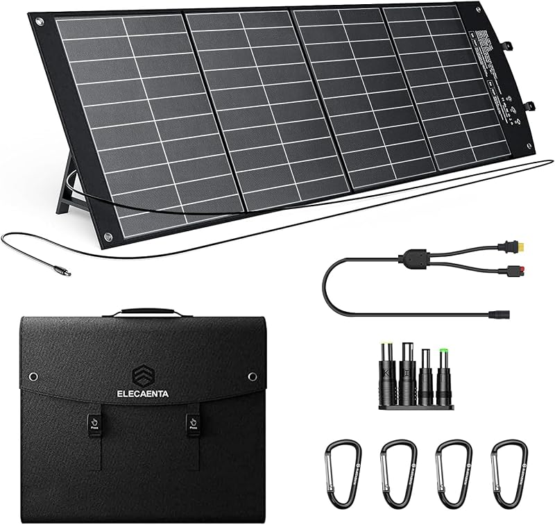 Panel solar portátil HPBC de 120 W, conversión del 25,4 %, PD 60 W USB C | Cargador solar plegable mejorado para Jackery/EF Ecoflow/Bluetti/Anker Power Station RV Camping fuera de la red Blackout