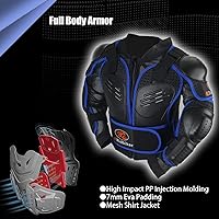 Vista 2 de RIDBIKER - Chaleco protector de pecho para niños, equipo de motocross, moto todo terreno, chaqueta de armadura de cuerpo completo para motocicleta
