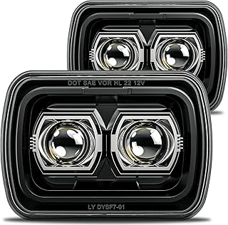 AUDEXEN 160W Stereoscopic Design 5x7 7x6 Inch Led Headlights Compatible with Jeep Wrangler XJ Cherokee YJ Trucks Replacement for H6054 H5054 H6054LL 69822 6052 6053 - DOT Approved