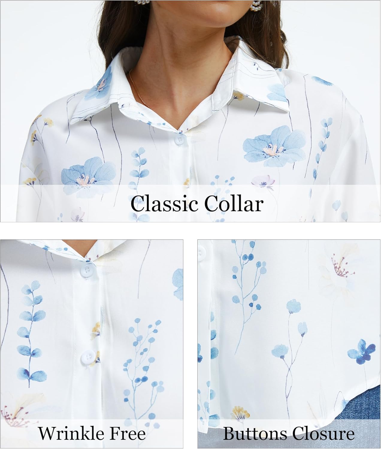 Womens Button Down Blouse Long Sleeve Tops for Women Ladies Collared Shirt Dressy Casual Work 2025 Trendy - Image 4