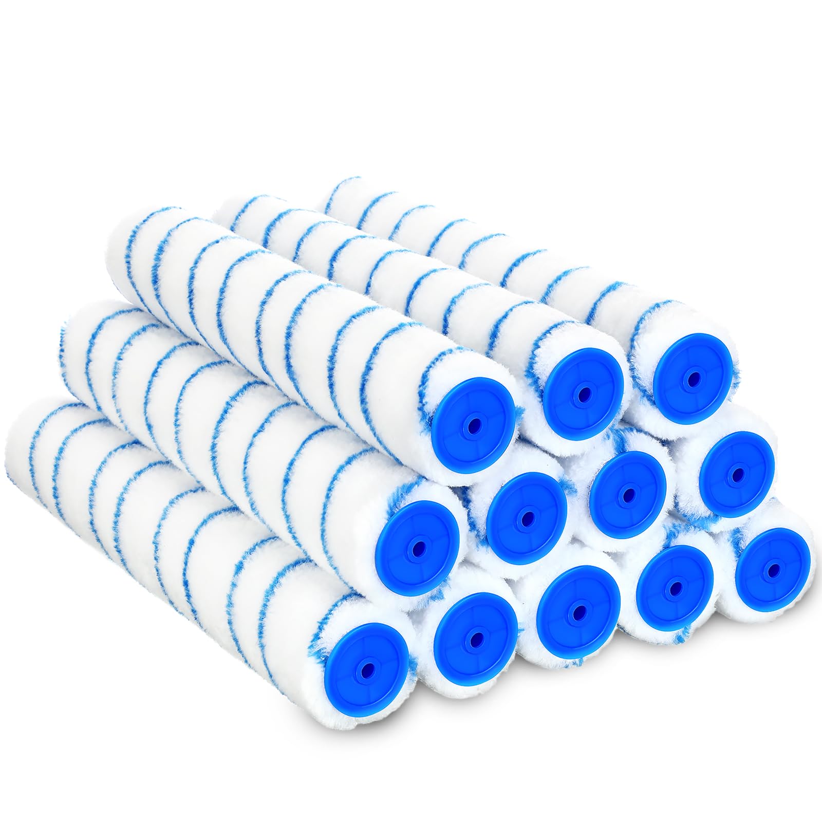 Leumoi 12 coperture per rulli in microfibra da 35,5 cm, ricambi per rullo di vernice, kit di pennelli per vernice, kit di verniciatura per interni e superfici di casa, strumenti di riparazione per la