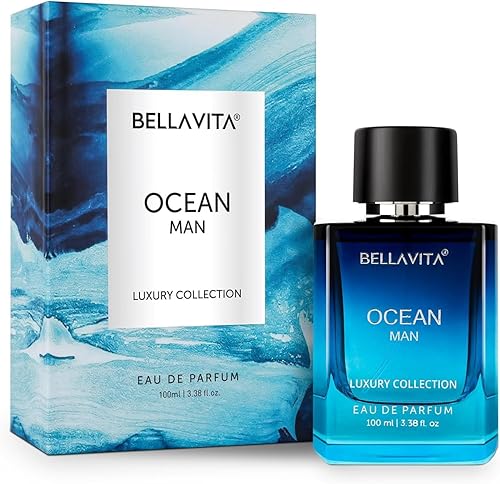 Miniatura 7 de BellaVita Luxury OCEAN Eau de Perfume para hombre (3.4 fl oz)  Fragancia acuática fresca  Notas acuosa, bergamota, orquídea y jazmín  Fragancia