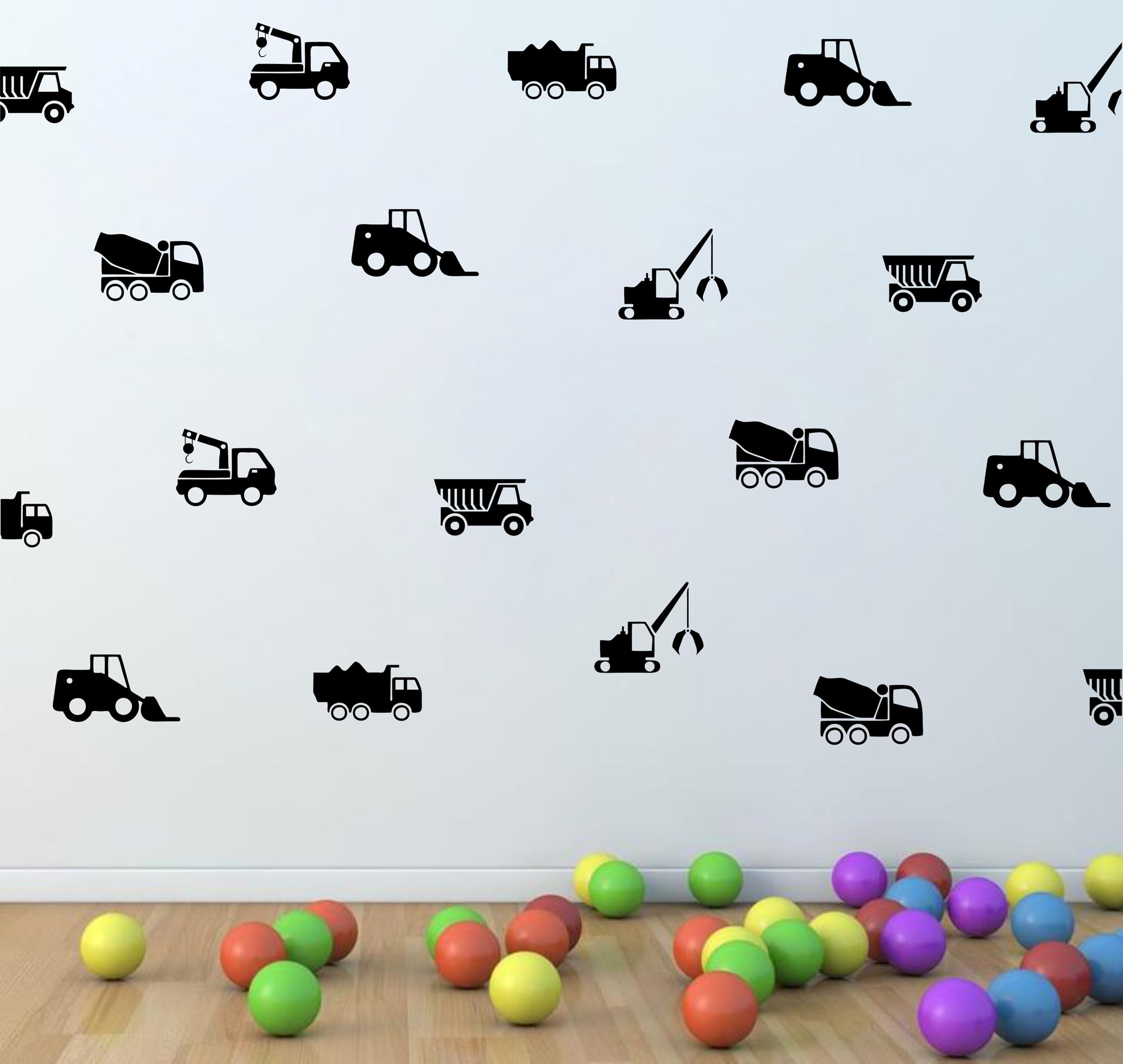 Sticker camion de chantier noir pour créer une ambiance ludique en chambre enfant