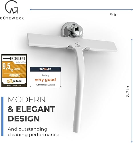 Vista 78 de GÜTEWERK Escobilla de ducha para puertas de vidrio, escobilla de silicona para ventanas, baño y limpieza de vidrio, color negro, 9 pulgadas