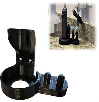 Countertop & Wall Mount Organizer – for Oral‑B iO Electric Toothbrush (Round Base) – Brush Head Holder & Charger Dock