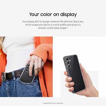 SAMSUNG Galaxy A54 5G Clear Phone Case, Protective Cover w/Thin Design, Protects from Drops and Scratches, US Version, EF-QA546CTEGUS, Transparent