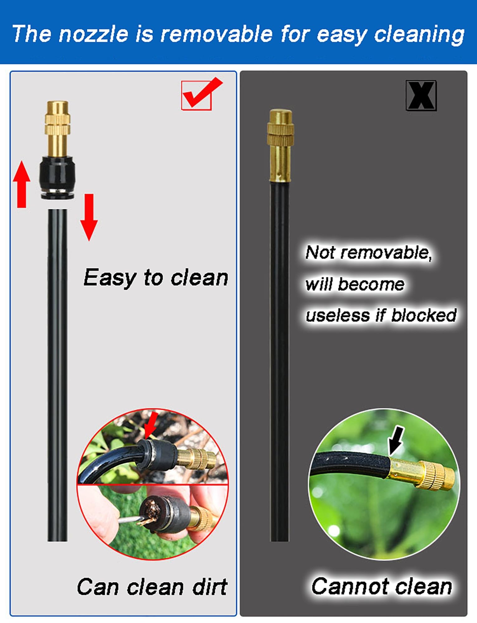 Genérico Boquilla nebulizadora Ajustable de 360°: riego automático for Plantas de jardín o Cultivo, microaspersor con enfriamiento por nebulización, fácil instalación.(20meters/65.6ft)