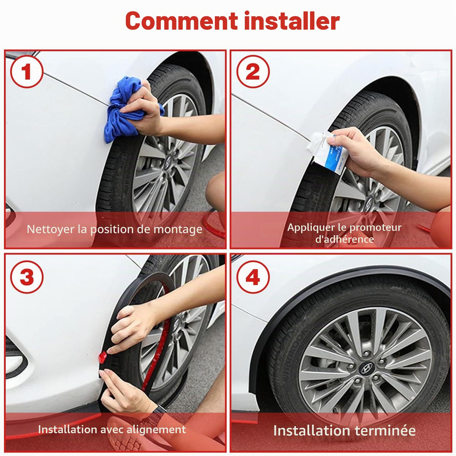 Élargisseur d'aile universel, protections de passages de roue, forme de jante de voiture, extensions de pare-chocs, pour protection et décoration de voiture, 3m