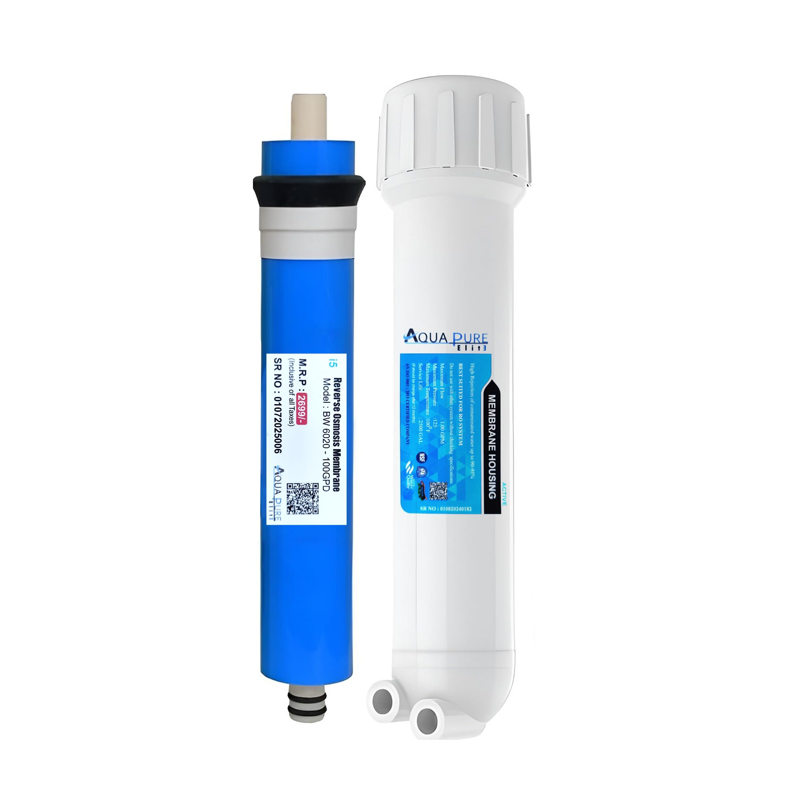 Aqua Pure | 100 GPD RO Membrane with Housing – Supports Up to 4000 TDS | Universal Fit for All Domestic RO Water Purifiers-image-4