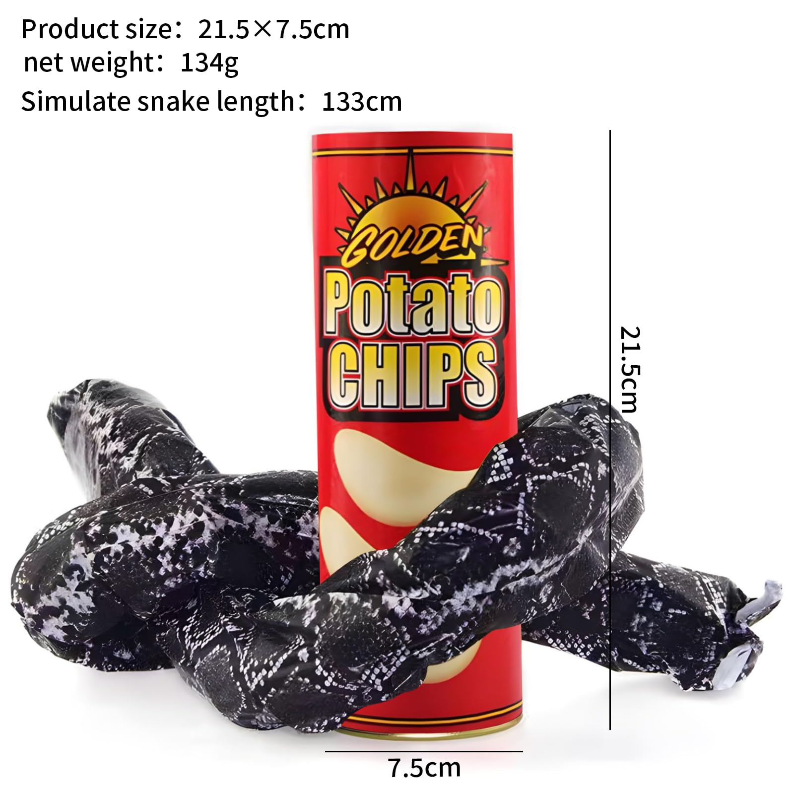 2 Pieces Funny Potato Chip Snake Funny Prank Snake Can Jump Spring Snake Novelty Funny Funny Scary Prank Potato Chip Canister Halloween April Fools Carnival Party Decoration Supplies - Image 3