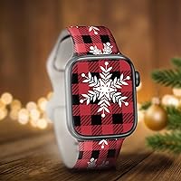Vista 3 de Christmas Gift Compatible with Christmas Apple Watch Bands for Women 49mm 46mm 45mm 44mm 42mm, Soft Silicone Santa Claus for Apple Watch Ultra 3